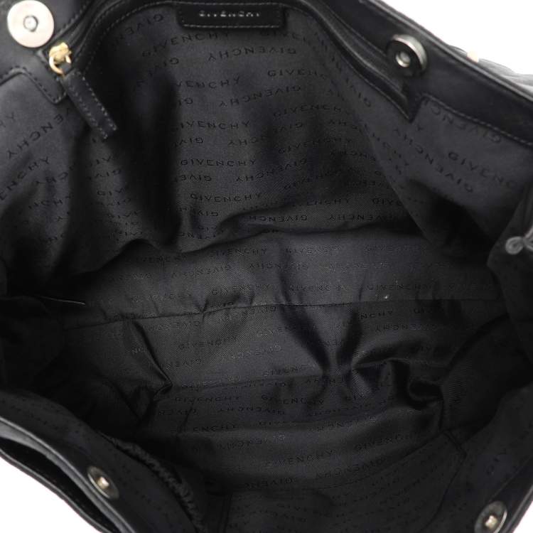 Pre Owned Givenchy Black Signature Canvas and Leather Shoulder Bag