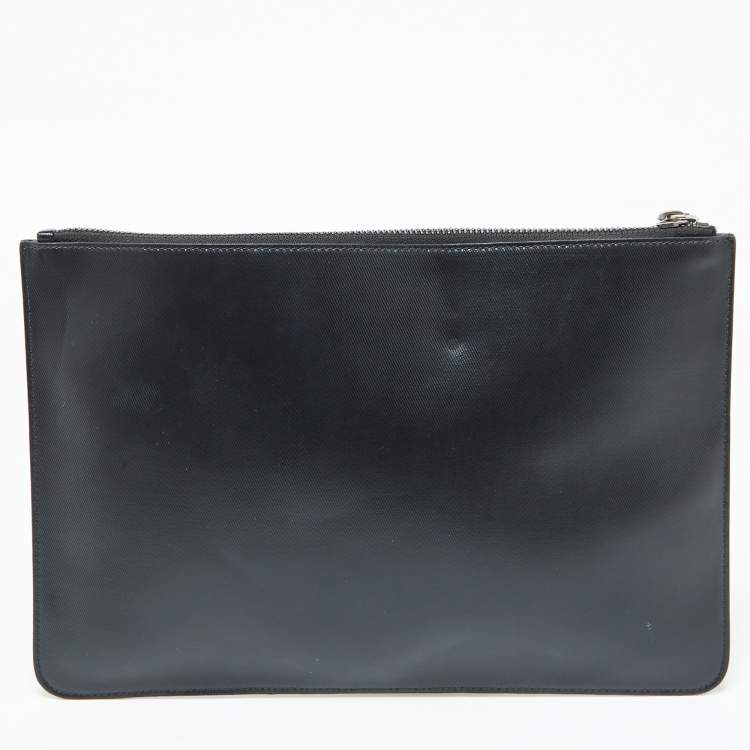 Pre Owned Givenchy Black Coated Canvas 4G Wristlet Pouch