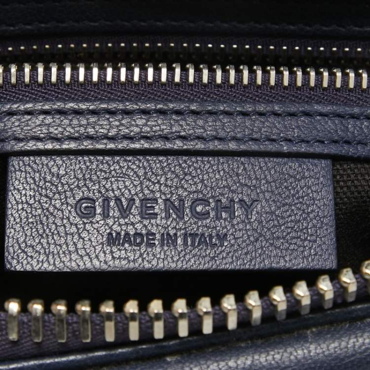 Pre Owned Givenchy Navy Blue Leather Mini Antigona Satchel