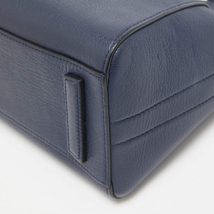 Pre Owned Givenchy Navy Blue Leather Mini Antigona Satchel