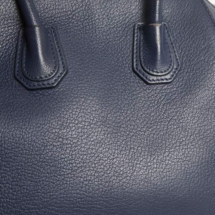 Pre Owned Givenchy Navy Blue Leather Mini Antigona Satchel