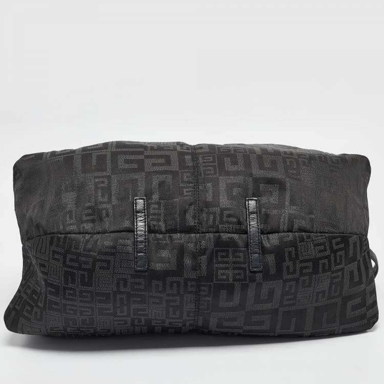 Pre Owned Givenchy Black Signature Nylon and Leather Hobo