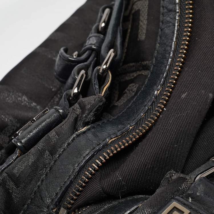 Pre Owned Givenchy Black Signature Nylon and Leather Hobo