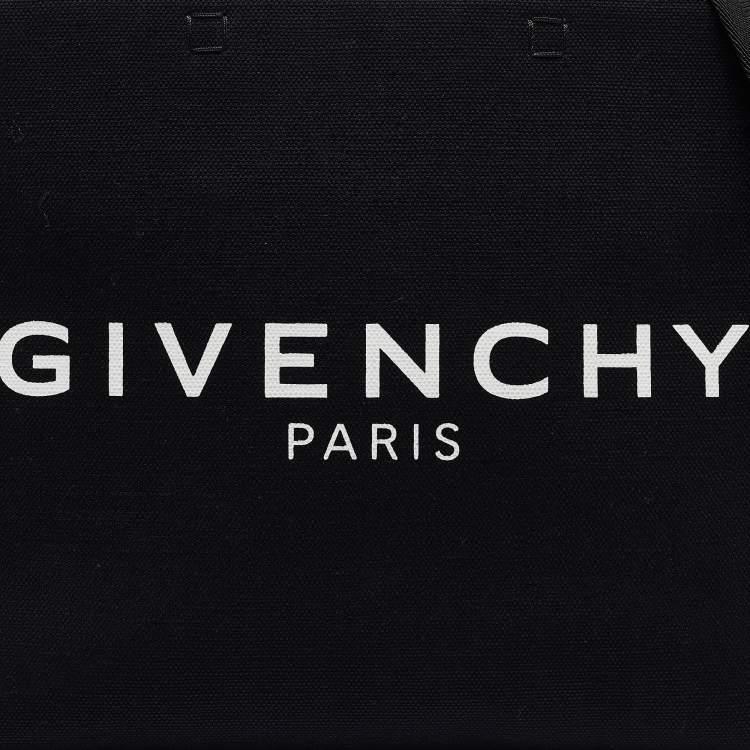 Pre Owned Givenchy Black/White Canvas and Leather Medium G Tote 
