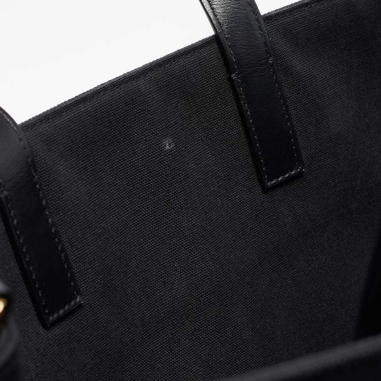 Pre Owned Givenchy Black/White Canvas and Leather Medium G Tote 