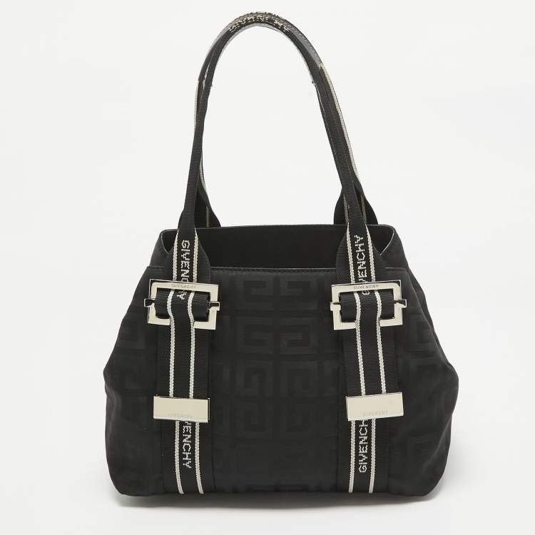 Pre Owned Givenchy Black Jacquard Nylon Satchel