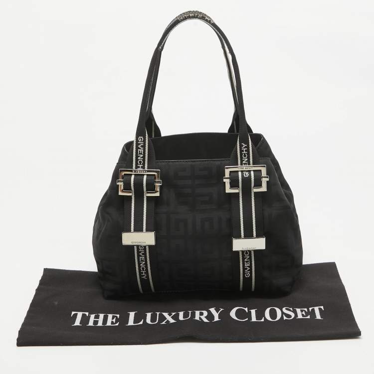 Pre Owned Givenchy Black Jacquard Nylon Satchel