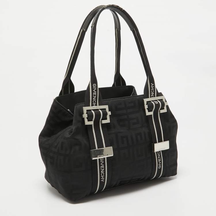 Pre Owned Givenchy Black Jacquard Nylon Satchel