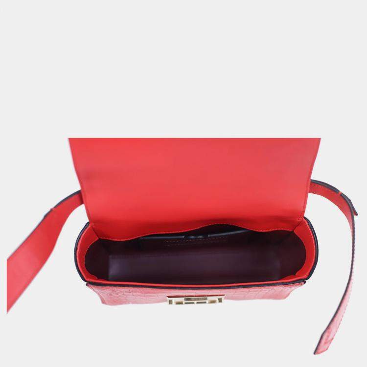 Pre Owned Givenchy Croco Embossed Mini Eden Bag