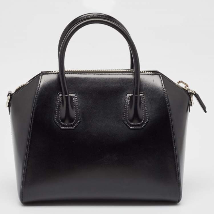 Pre Owned Givenchy Black Glossy Leather Small Antigona Satchel