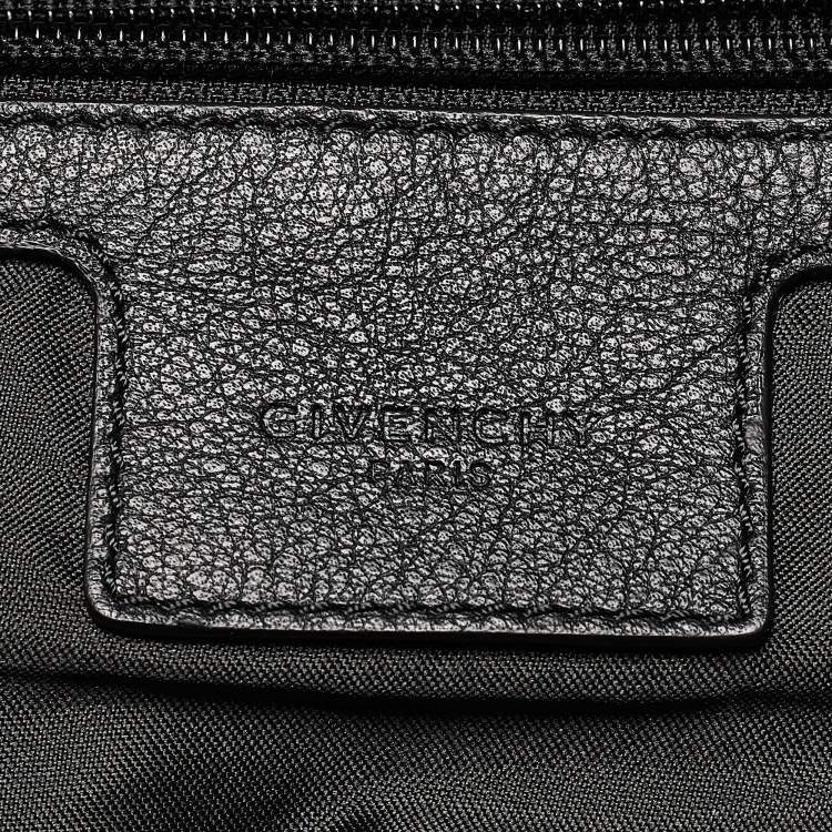 Pre Owned Givenchy Black Leather and Nylon Lion Print Backpack