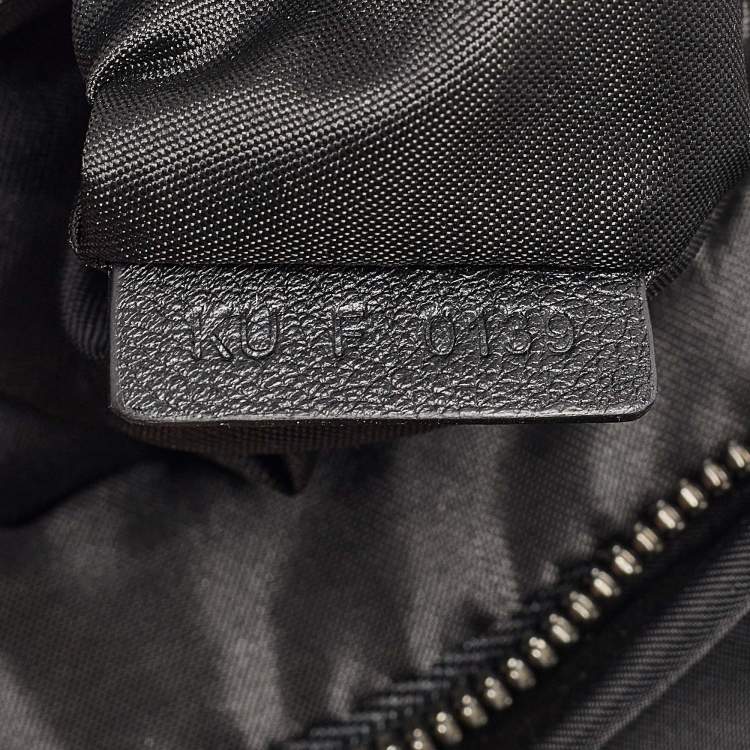 Pre Owned Givenchy Black Leather and Nylon Lion Print Backpack
