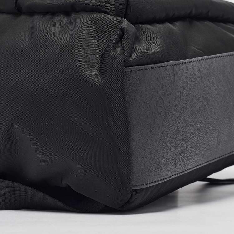 Pre Owned Givenchy Black Leather and Nylon Lion Print Backpack