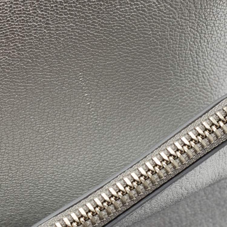 Pre Owned Givenchy Silver Leather Large Antigona Shopper Tote