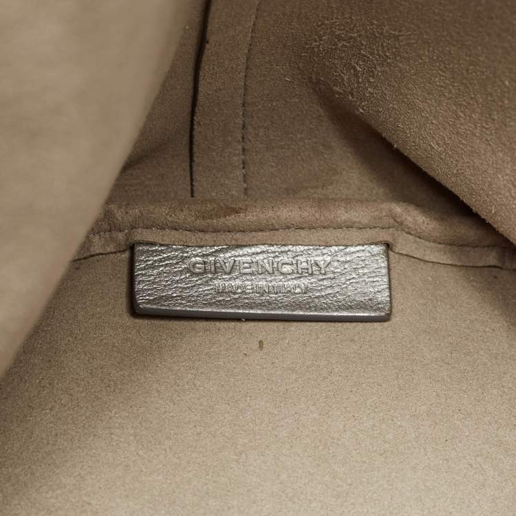 Pre Owned Givenchy Silver Leather Large Antigona Shopper Tote