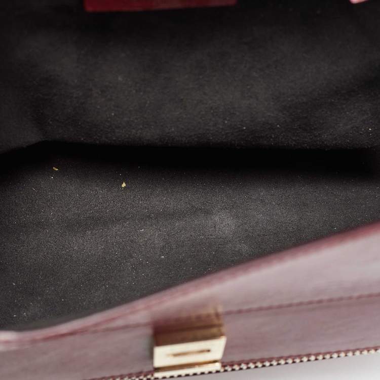 Pre Owned Givenchy Burgundy Leather Medium Pandora Box Bag