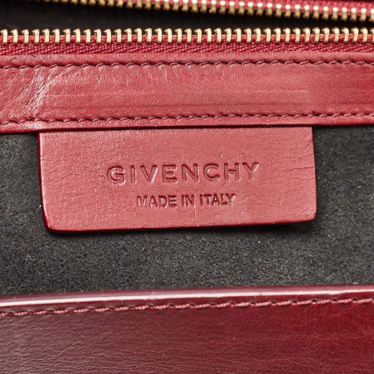 Pre Owned Givenchy Burgundy Leather Medium Pandora Box Bag