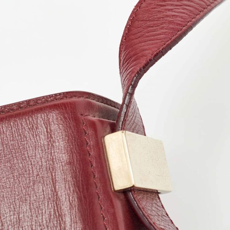 Pre Owned Givenchy Burgundy Leather Medium Pandora Box Bag