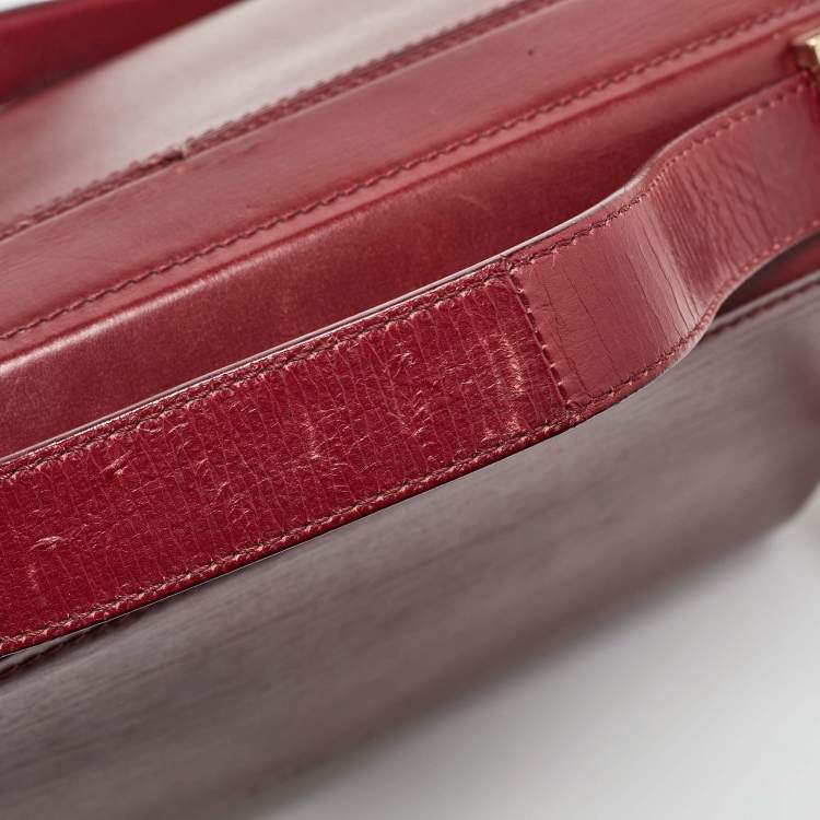Pre Owned Givenchy Burgundy Leather Medium Pandora Box Bag