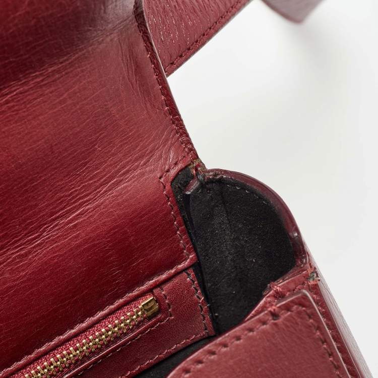 Pre Owned Givenchy Burgundy Leather Medium Pandora Box Bag