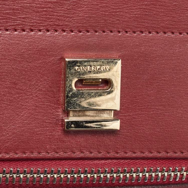 Pre Owned Givenchy Burgundy Leather Medium Pandora Box Bag