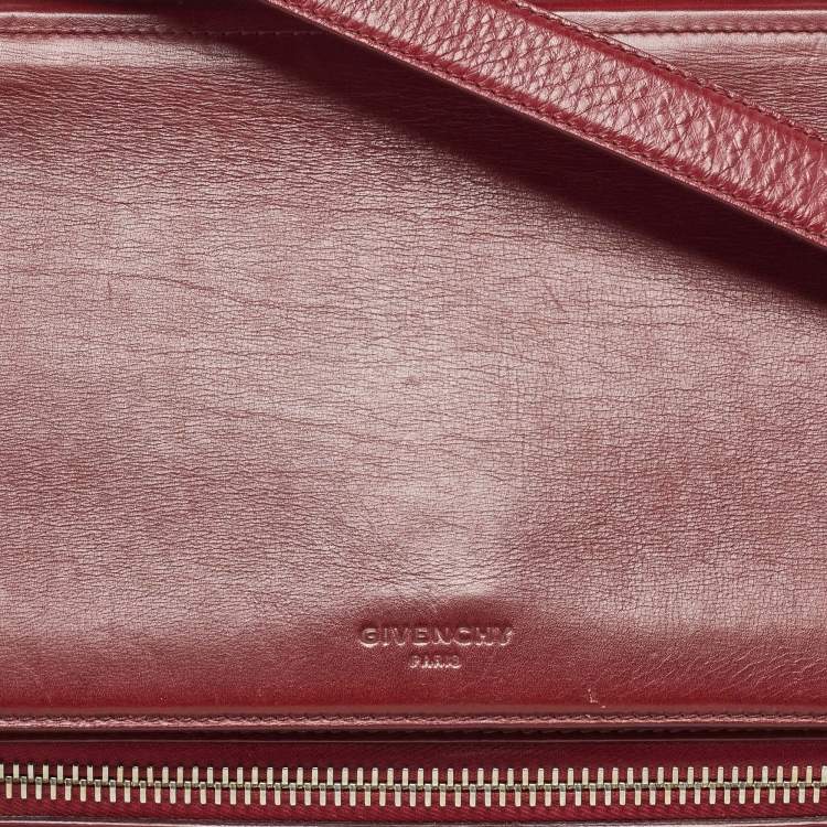 Pre Owned Givenchy Burgundy Leather Medium Pandora Box Bag