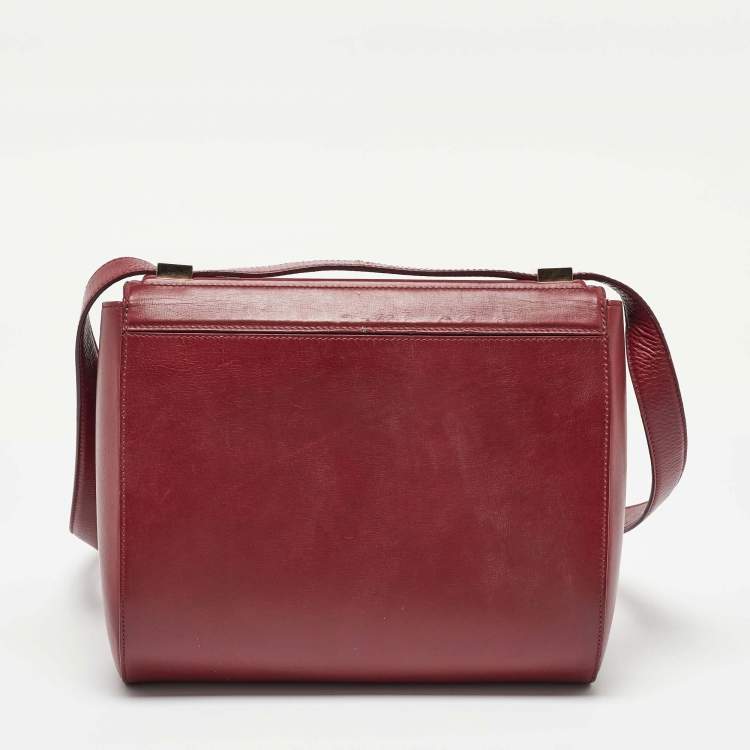 Pre Owned Givenchy Burgundy Leather Medium Pandora Box Bag