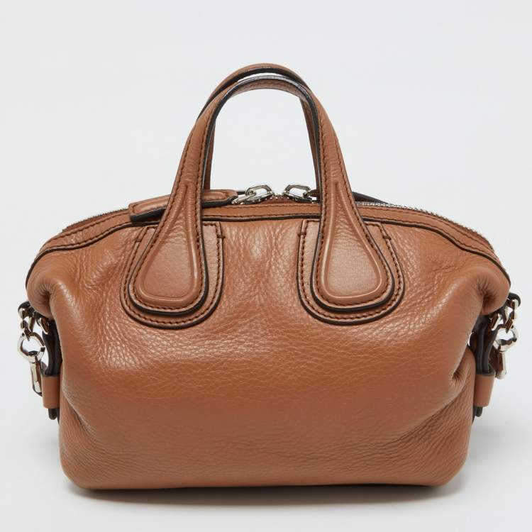 Pre Owned Givenchy Brown Leather Mini Nightingale Satchel