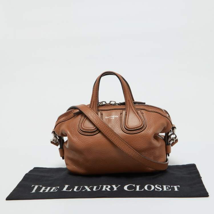 Pre Owned Givenchy Brown Leather Mini Nightingale Satchel