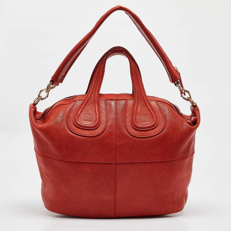 Pre Owned Givenchy Red Leather Medium Nightingale Bag