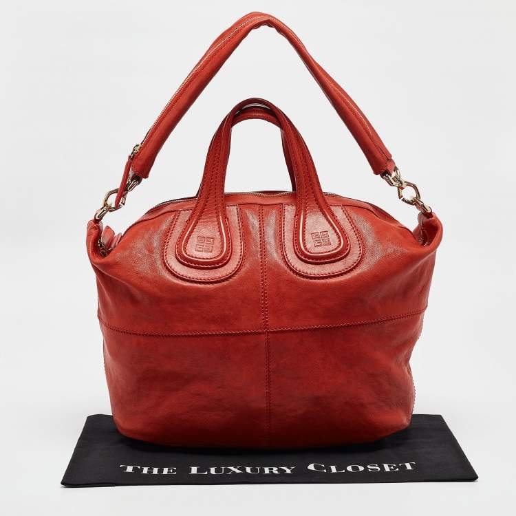 Pre Owned Givenchy Red Leather Medium Nightingale Bag
