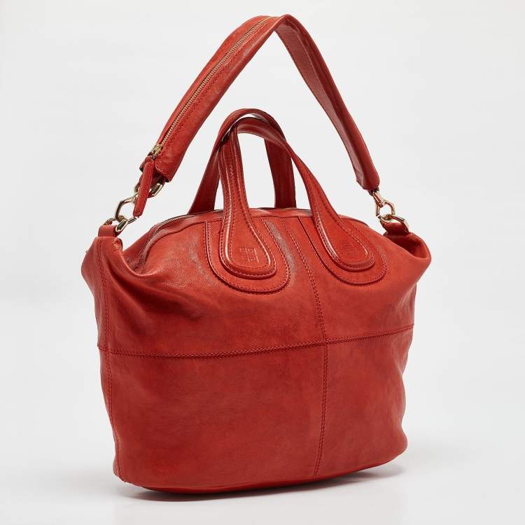 Pre Owned Givenchy Red Leather Medium Nightingale Bag