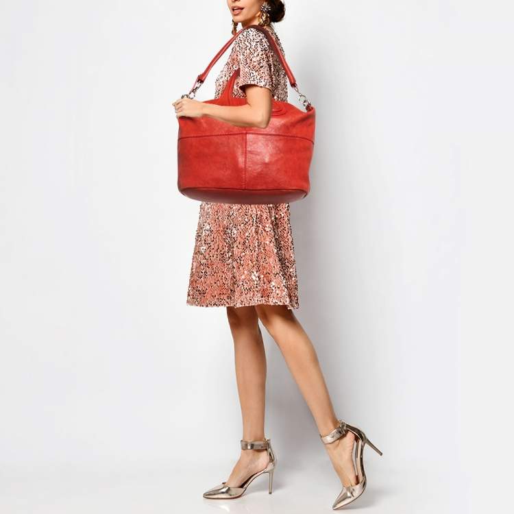 Pre Owned Givenchy Red Leather Medium Nightingale Bag