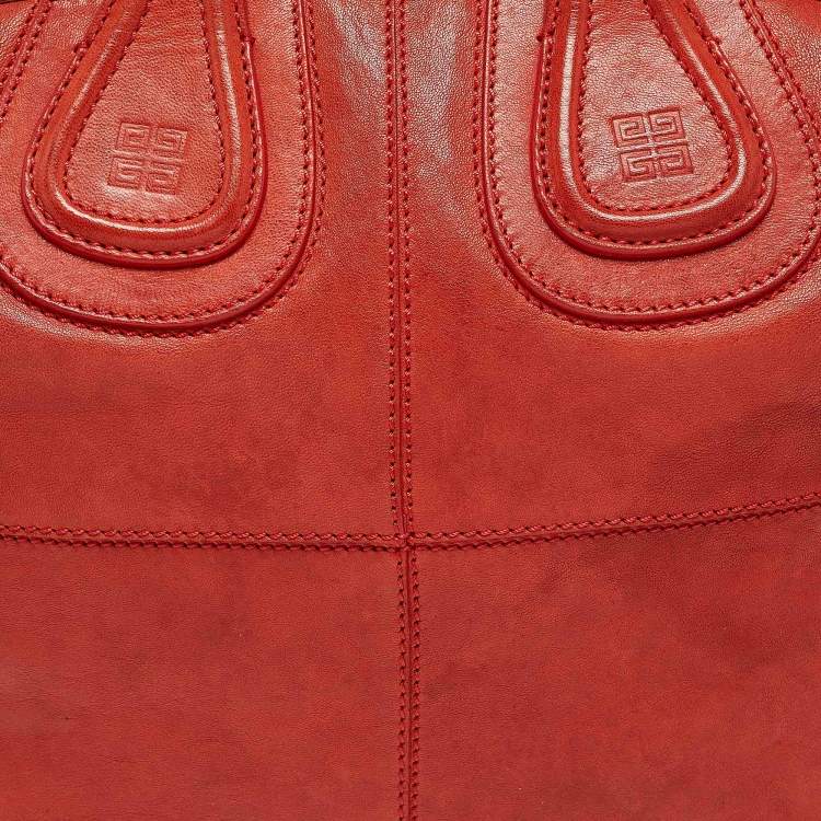 Pre Owned Givenchy Red Leather Medium Nightingale Bag