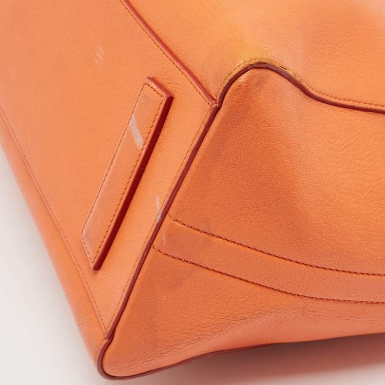 Pre Owned Givenchy Orange Leather Medium Antigona Satchel