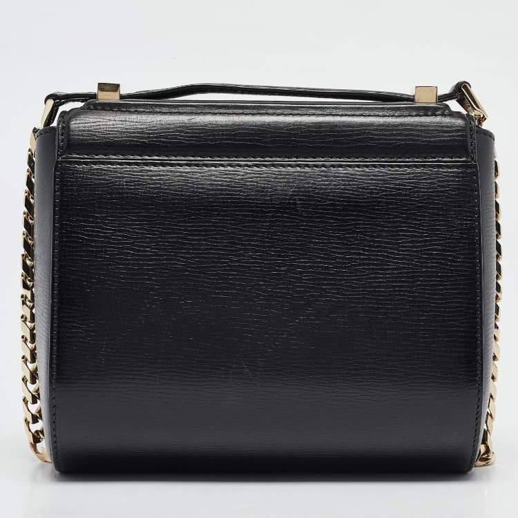 Pre Owned Givenchy Black Leather Mini Pandora Box Crossbody Bag