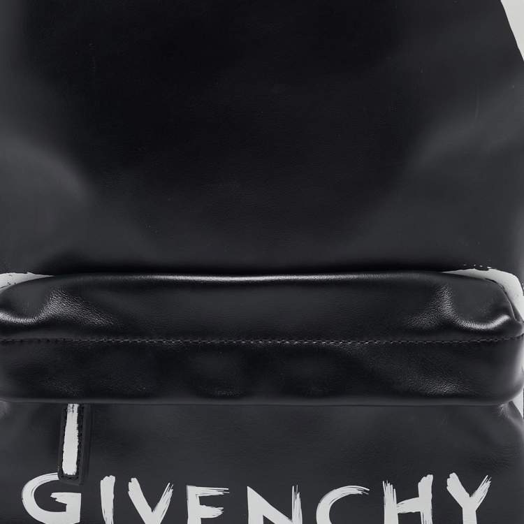 Pre Owned Givenchy Black Leather Graffiti Backpack