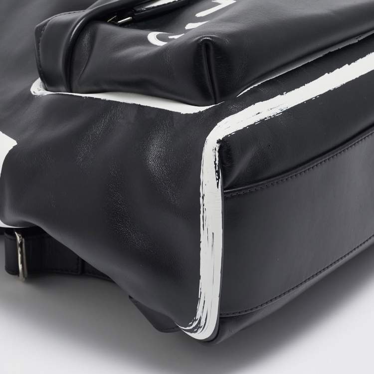 Pre Owned Givenchy Black Leather Graffiti Backpack
