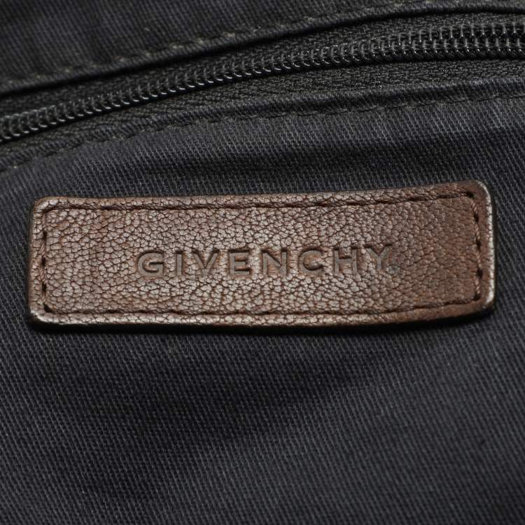 Pre Owned Givenchy Brown Textured Leather Small Tinhan Hobo Bag