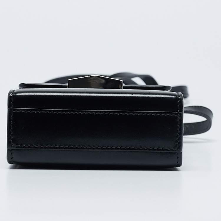Pre Owned Givenchy Black Glossy Leather Mini 4G Crossbody Bag