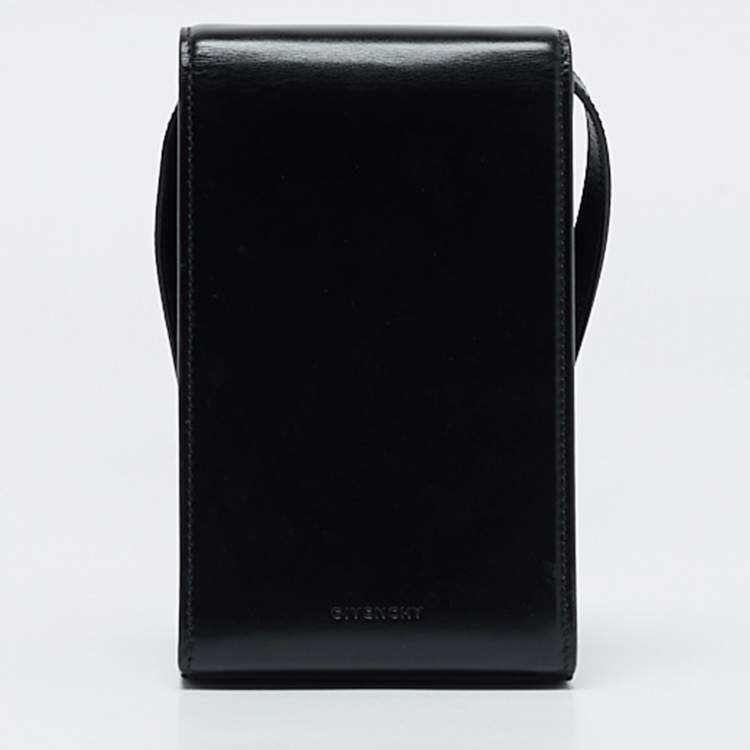 Pre Owned Givenchy Black Glossy Leather Mini 4G Crossbody Bag