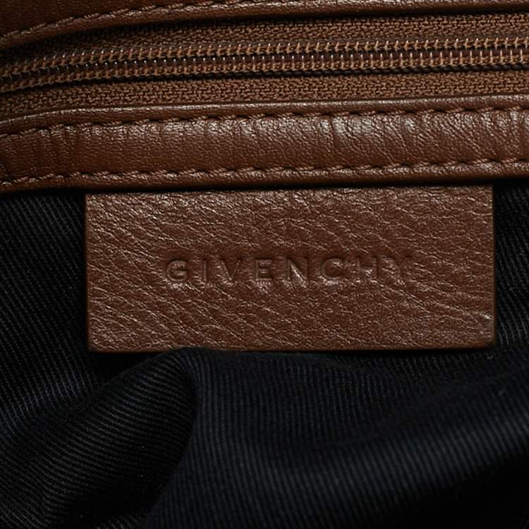 Pre Owned Givenchy Brown Leather Side Zip Hobo