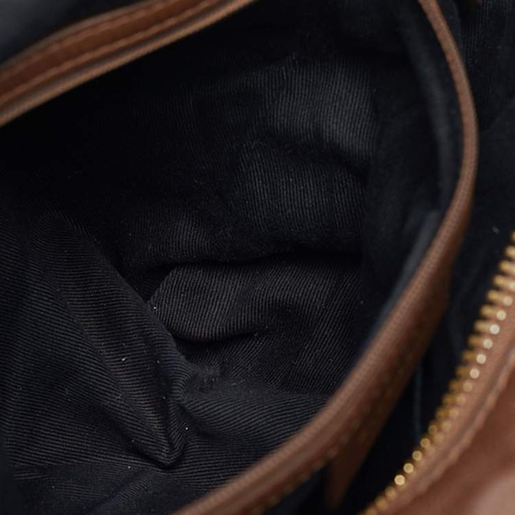 Pre Owned Givenchy Brown Leather Side Zip Hobo