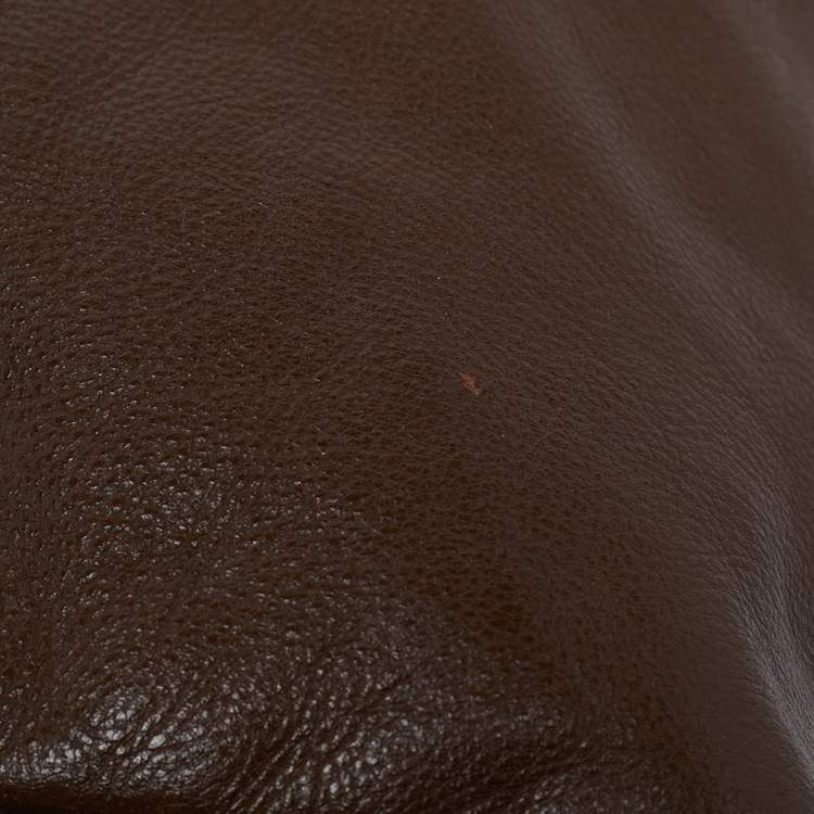 Pre Owned Givenchy Brown Leather Side Zip Hobo
