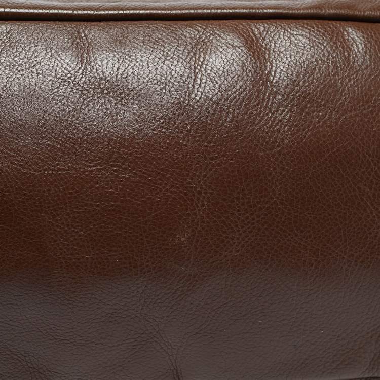 Pre Owned Givenchy Brown Leather Side Zip Hobo