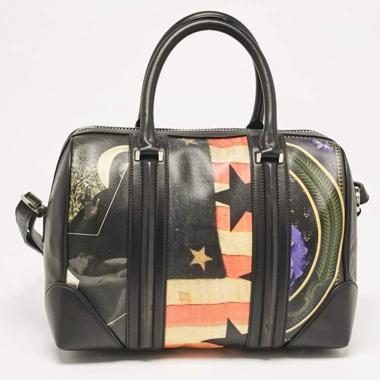 Pre Owned Givenchy Multicolor Coated Canvas and Leather Lucrezia American Flap Bag