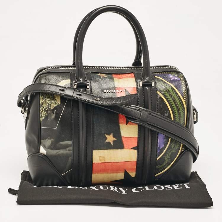 Pre Owned Givenchy Multicolor Coated Canvas and Leather Lucrezia American Flap Bag
