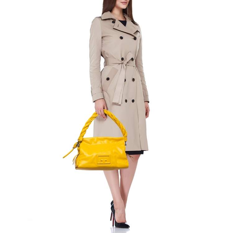 Pre Owned Givenchy Yellow Leather id93 Shoulder Bag