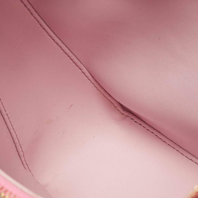 Pre Owned Givenchy Pink Monogram Coated Canvas and Leather Small Moon Cut Shoulder Bag