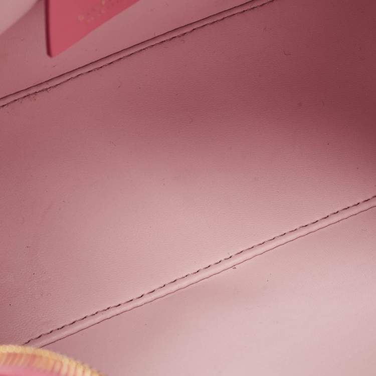 Pre Owned Givenchy Pink Monogram Coated Canvas and Leather Small Moon Cut Shoulder Bag